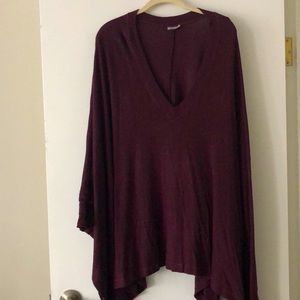 Gold spark Burgundy Deep V Sweater